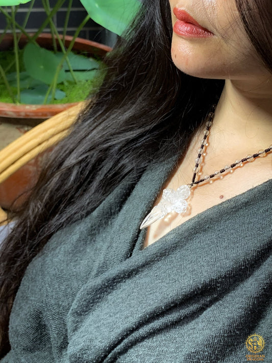 Pendentif Phurba en Cristal de Roche naturel - Vaincre les démons | obsidian dragons