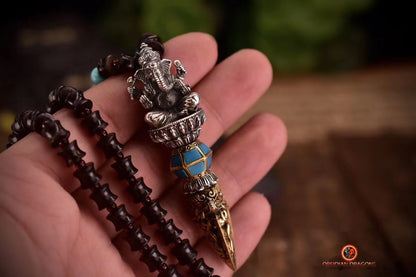 Pendentif Phurba- Ganesh - Argent - Protection Bouddhiste | obsidian dragons