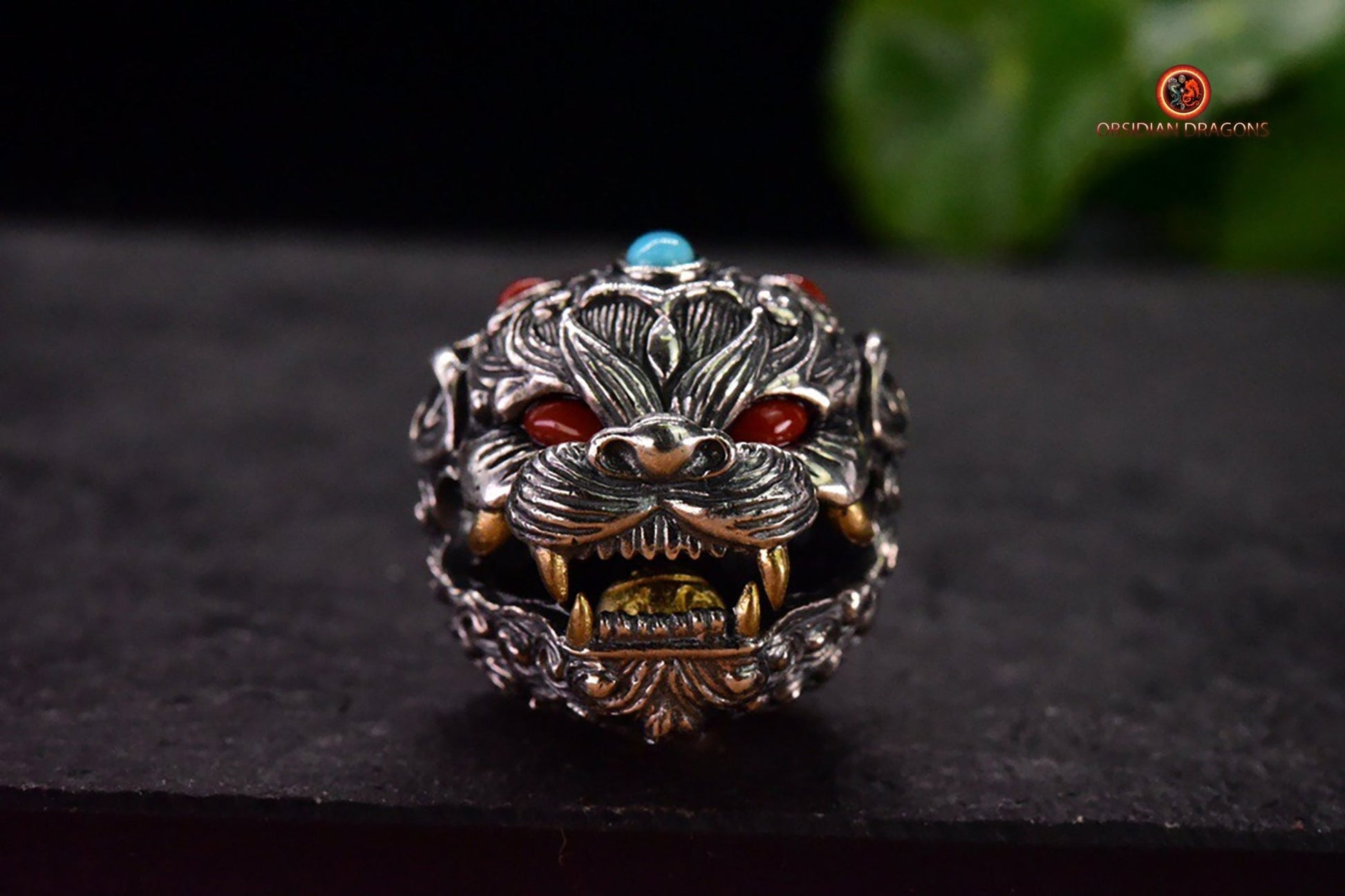 Pendentif Pi Xiu en Argent - Amulette de Protection Lingbao | obsidian dragons