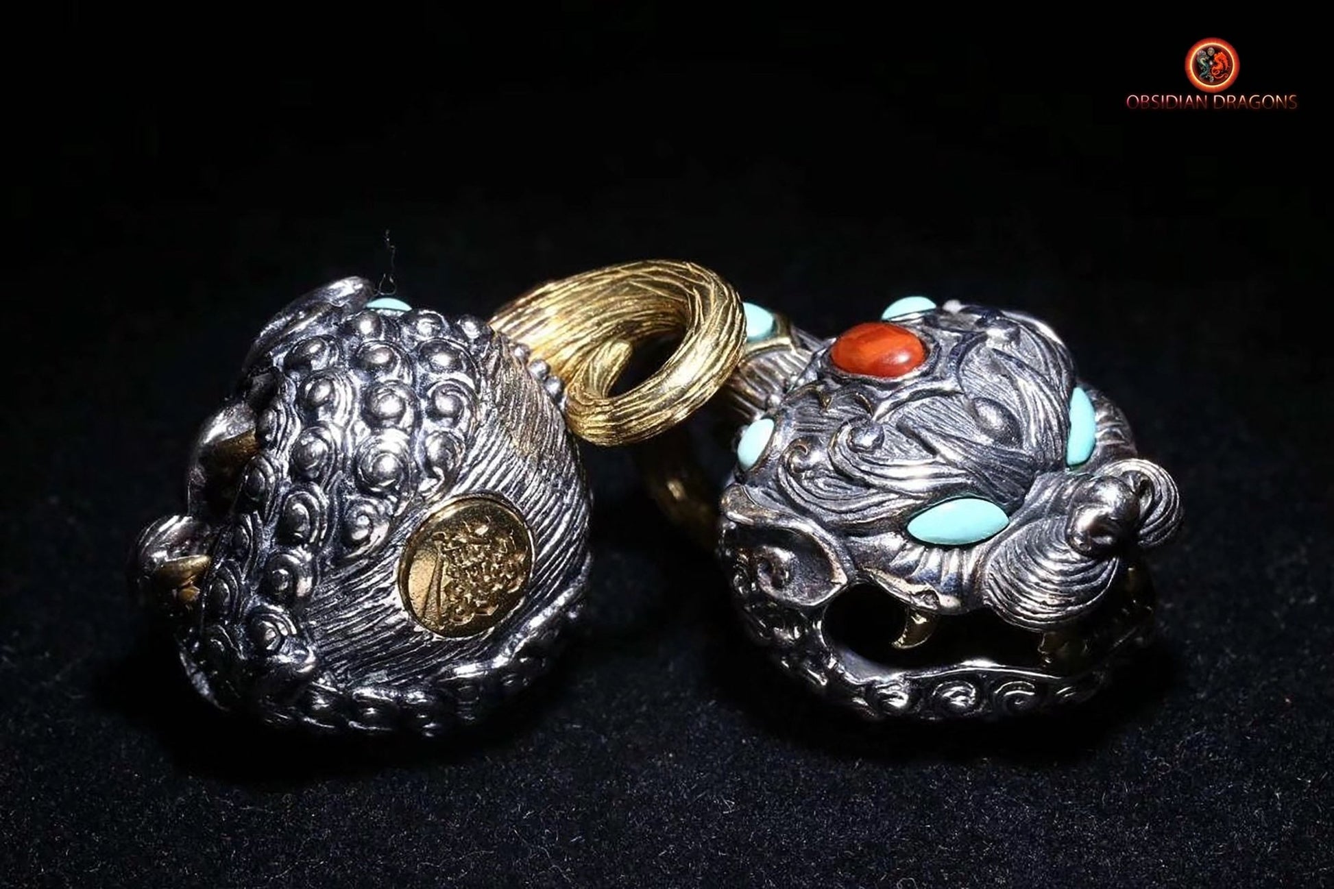 Pendentif Pi Xiu en Argent - Amulette de Protection Lingbao | obsidian dragons