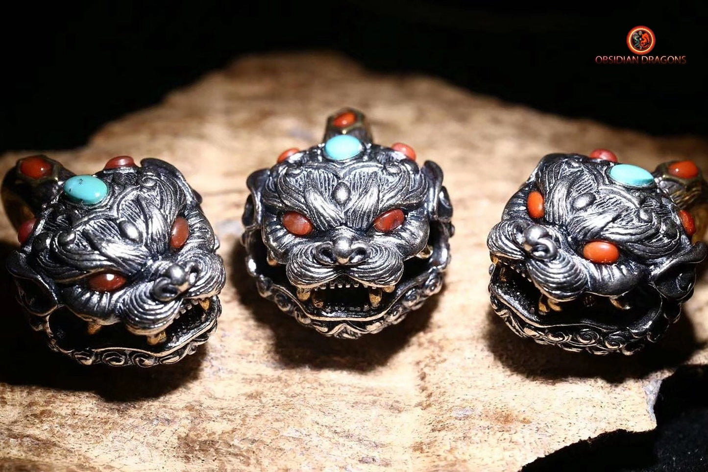 Pendentif Pi Xiu en Argent - Amulette de Protection Lingbao | obsidian dragons