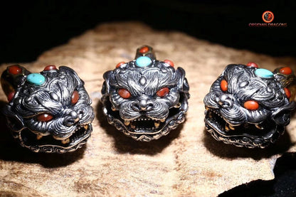 Pendentif Pi Xiu en Argent - Amulette de Protection Lingbao | obsidian dragons