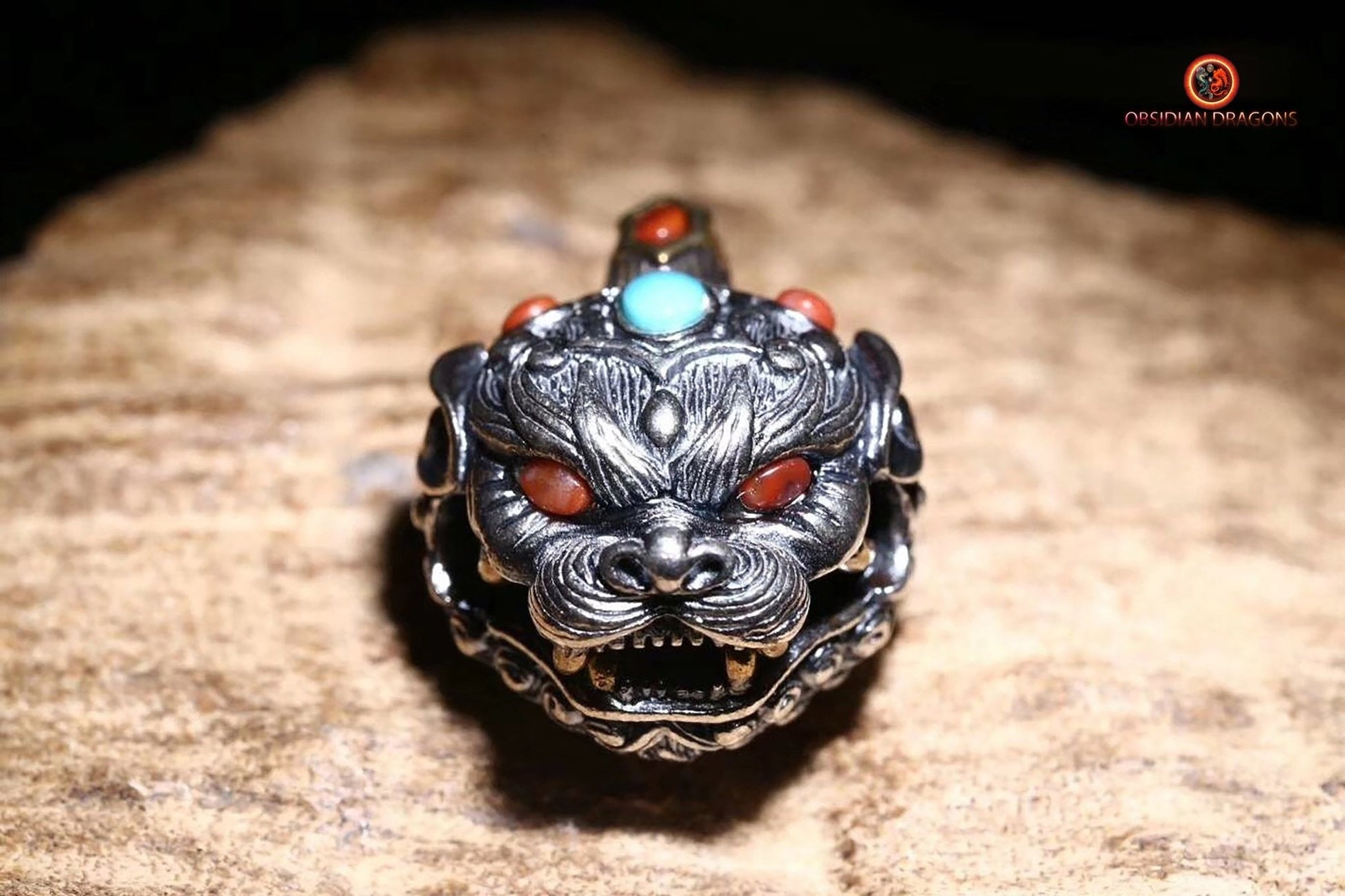Pendentif Pi Xiu en Argent - Amulette de Protection Lingbao | obsidian dragons