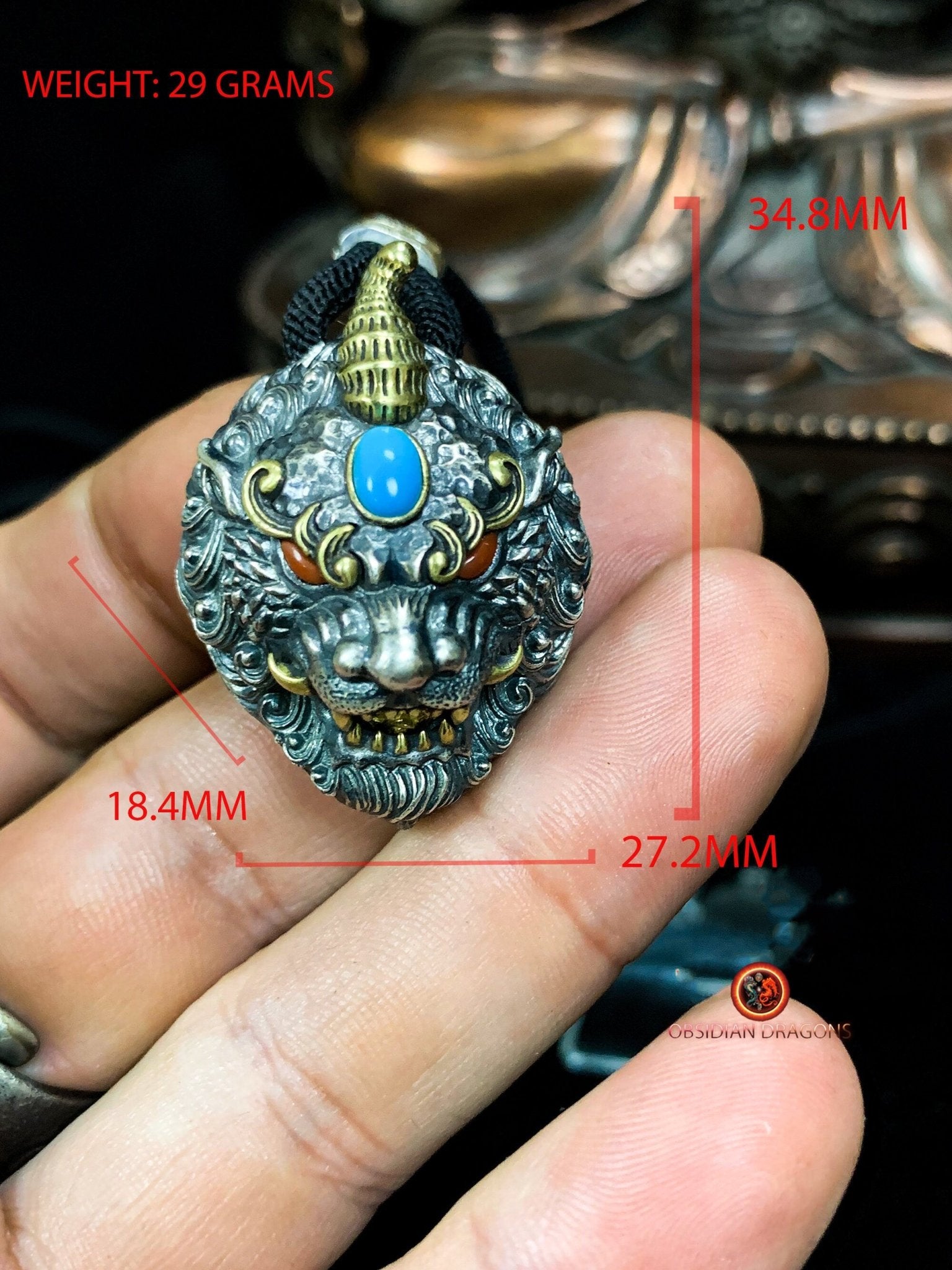 Pendentif Pixiu en Argent - Protection Feng Shui et Chance | obsidian dragons
