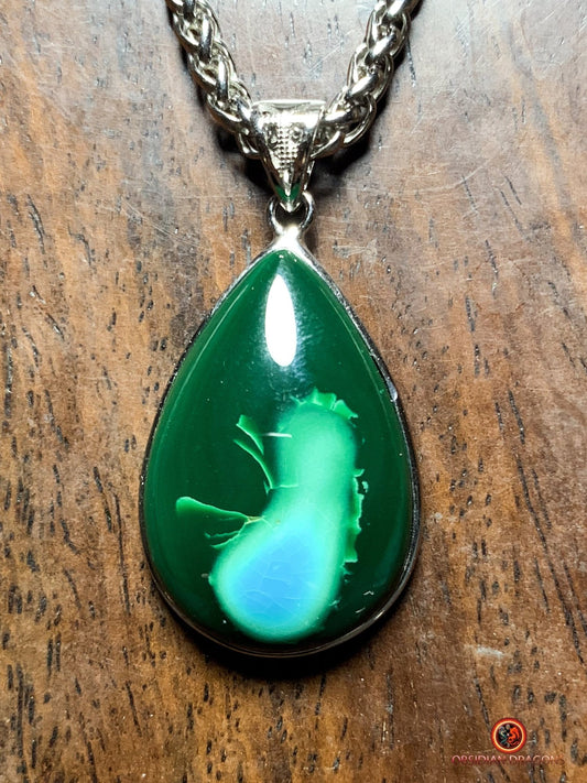 Pendentif chrysocolle malachite naturel - argent 925 | obsidian dragons