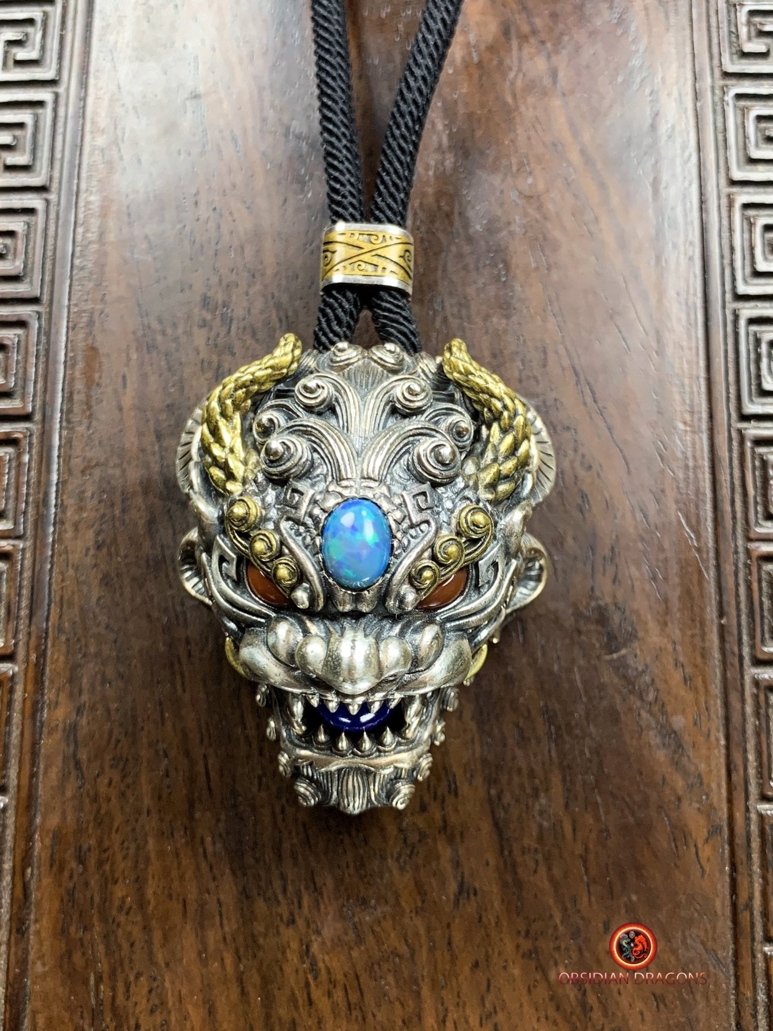 Pendentif Dragon d'Opale - Clochette Taoïste Contre le Mal | obsidian dragons
