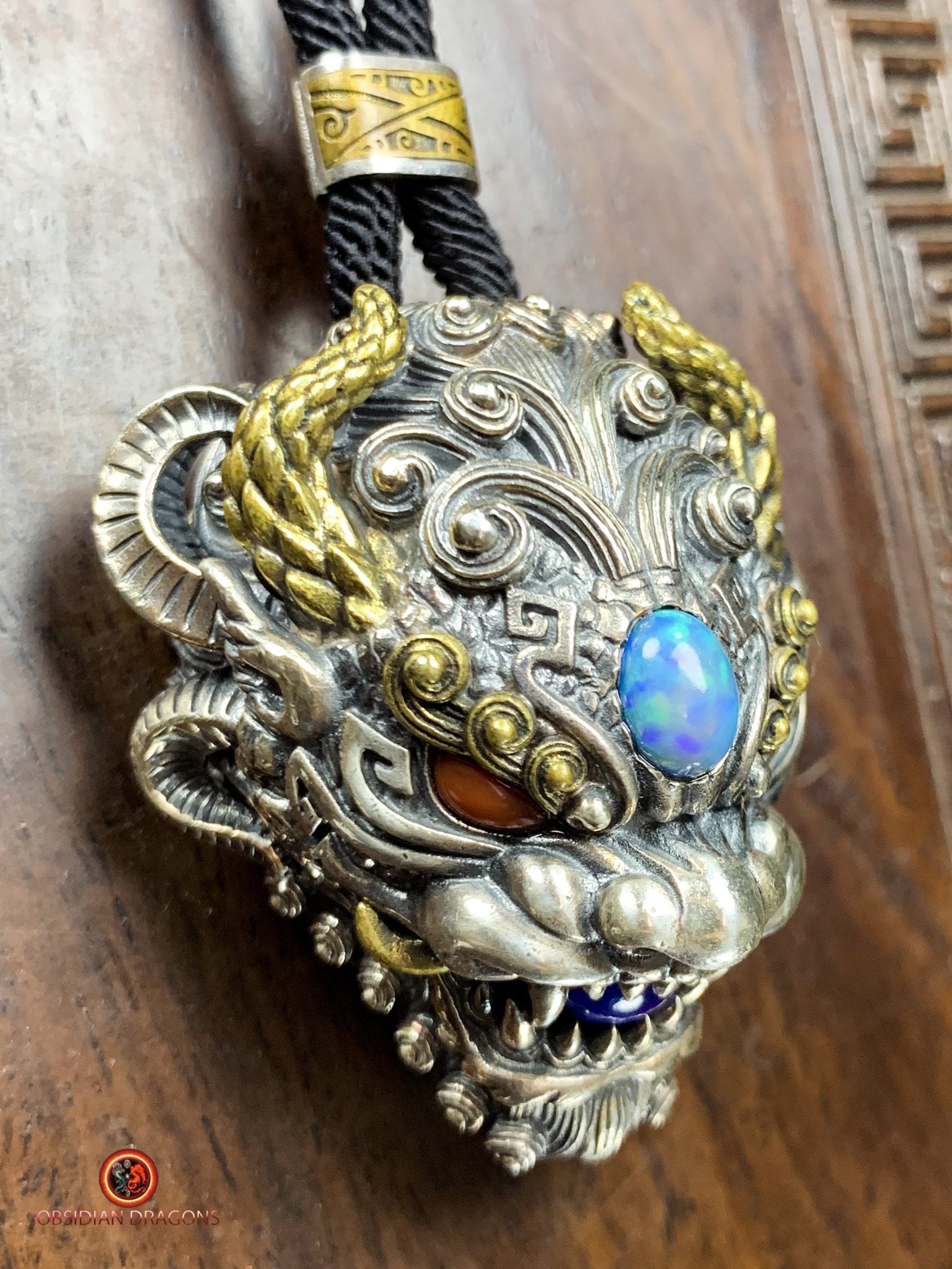 Pendentif Dragon d'Opale - Clochette Taoïste Contre le Mal | obsidian dragons