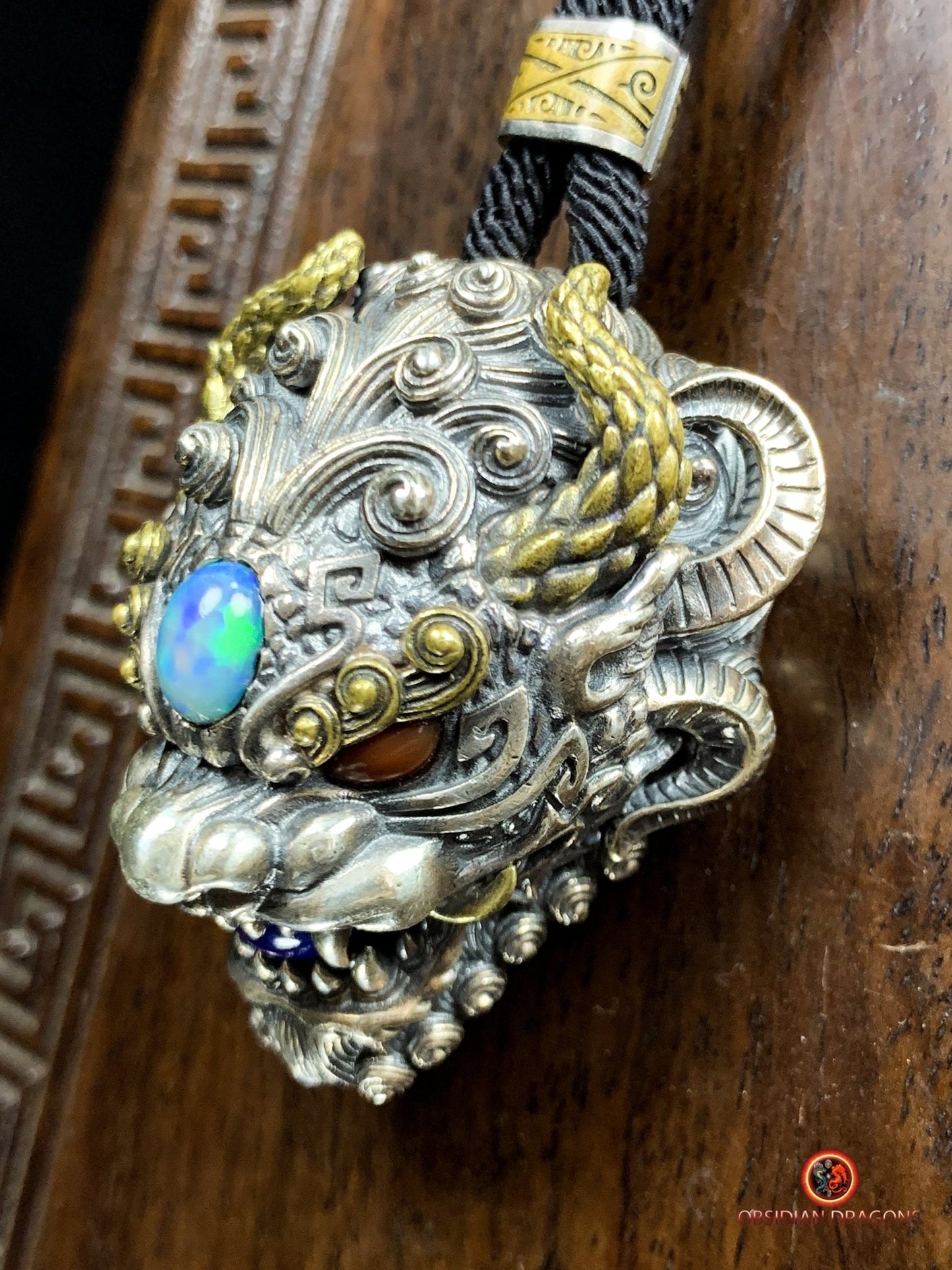 Pendentif Dragon d'Opale - Clochette Taoïste Contre le Mal | obsidian dragons