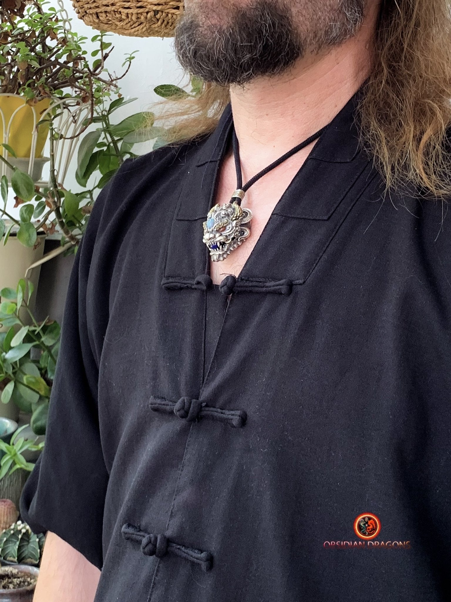 Pendentif Dragon d'Opale - Clochette Taoïste Contre le Mal | obsidian dragons