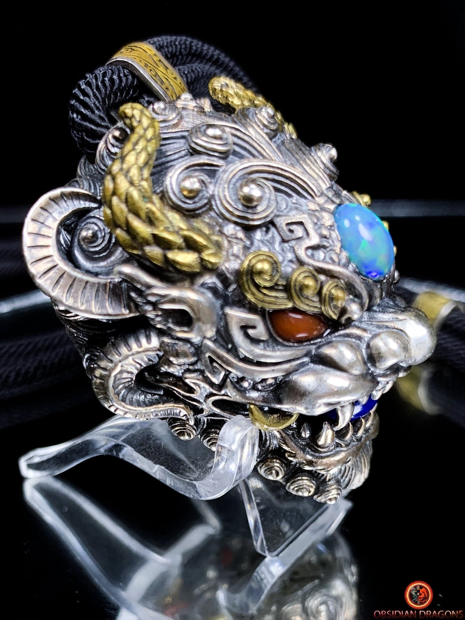 Pendentif Dragon d'Opale - Clochette Taoïste Contre le Mal | obsidian dragons