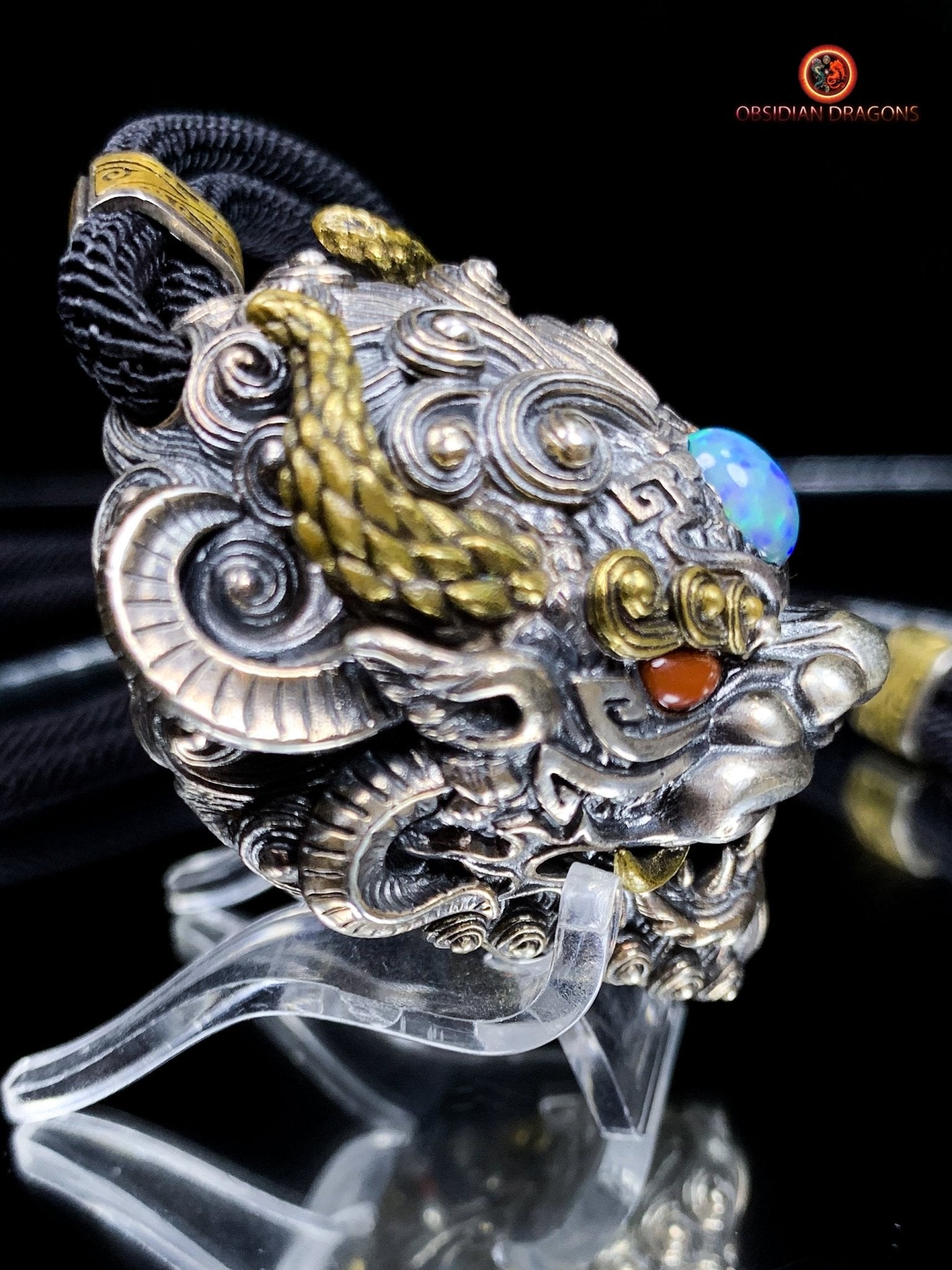 Pendentif Dragon d'Opale - Clochette Taoïste Contre le Mal | obsidian dragons
