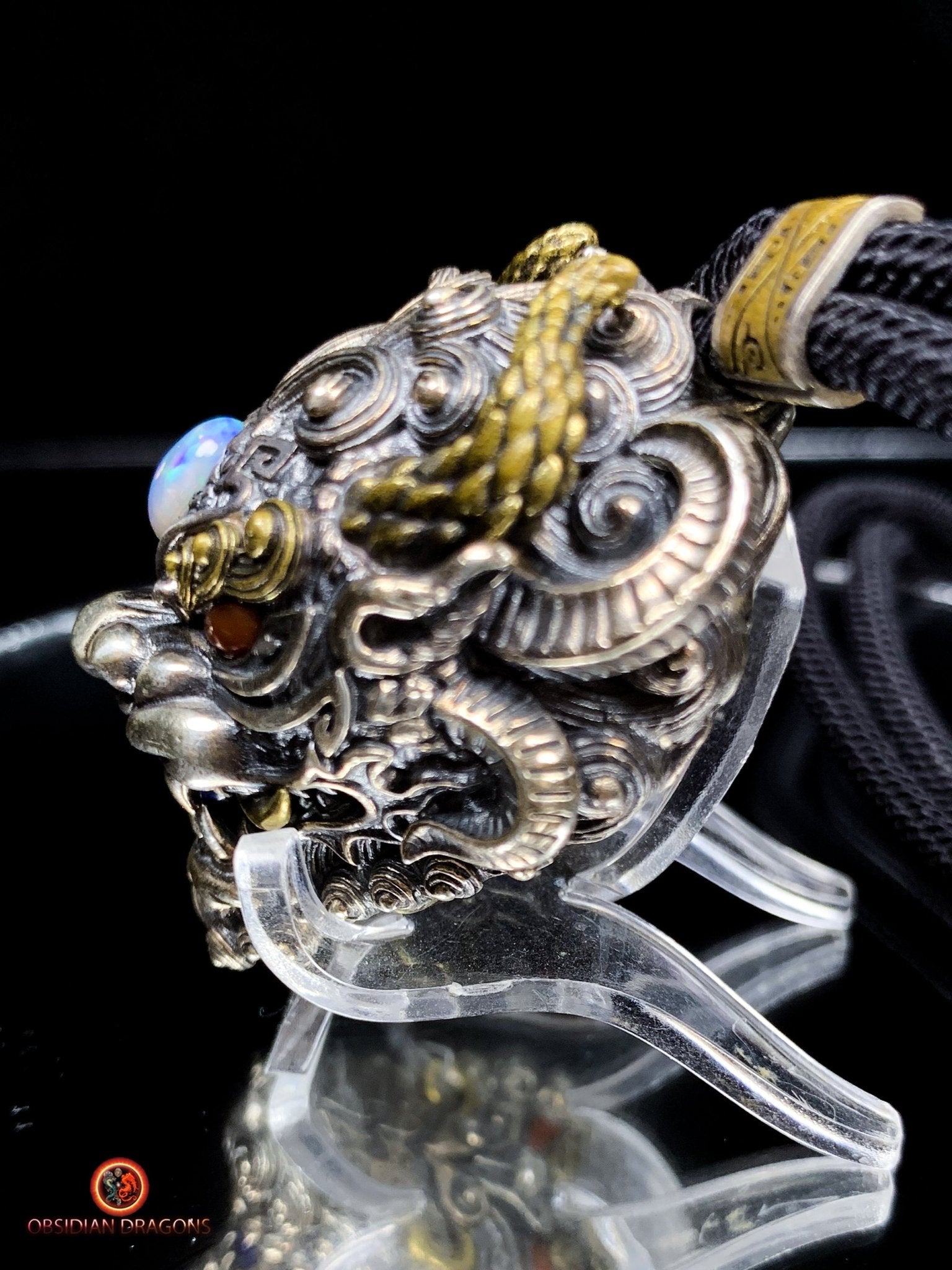 Pendentif Dragon d'Opale - Clochette Taoïste Contre le Mal | obsidian dragons