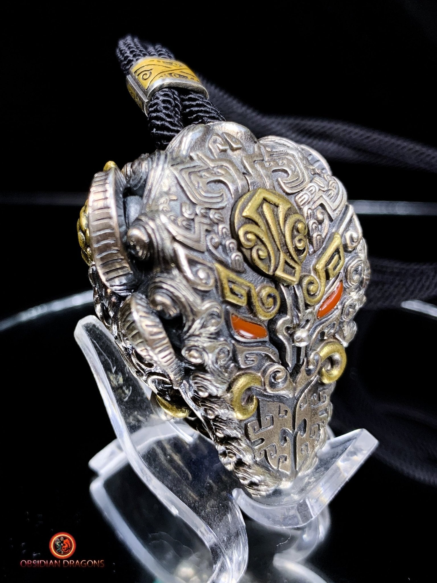 Pendentif Dragon d'Opale - Clochette Taoïste Contre le Mal | obsidian dragons