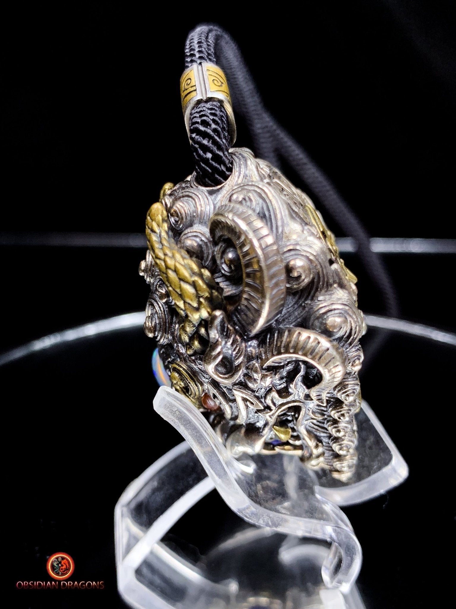 Pendentif Dragon d'Opale - Clochette Taoïste Contre le Mal | obsidian dragons