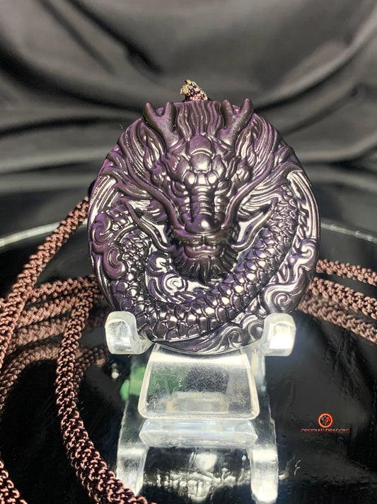 Pendentif dragon en obsidienne œil céleste - Protecteur spirituel | obsidian dragons