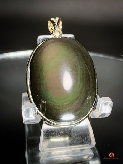 Pendentif en Obsidienne Œil Céleste - Argent 925 - Pierre Naturelle | obsidian dragons
