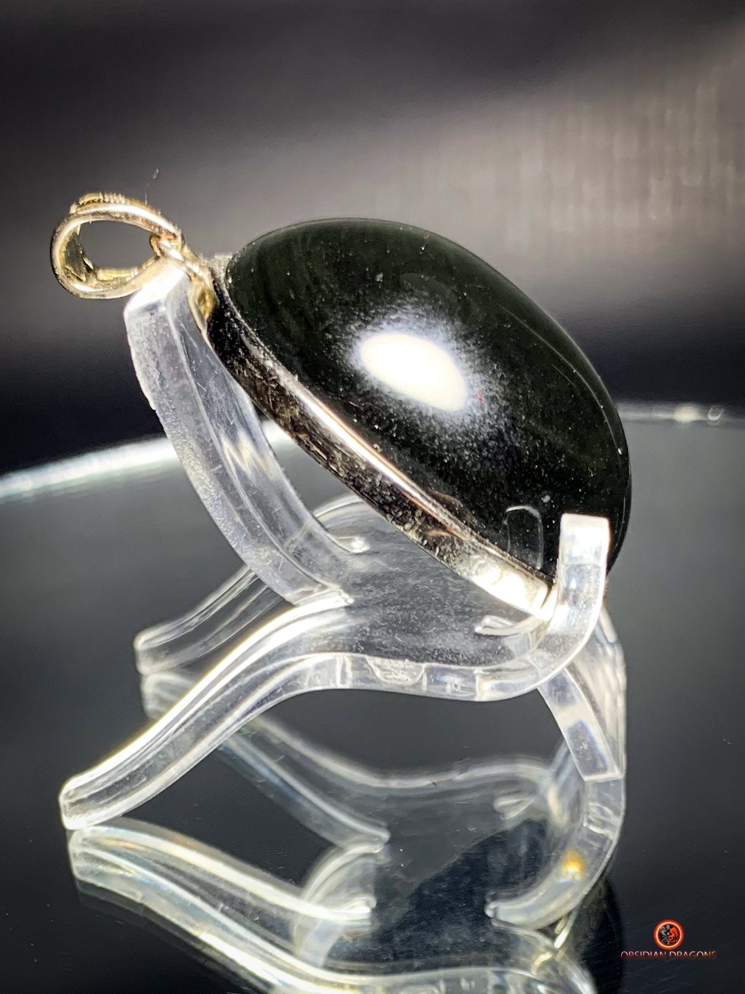 Pendentif en Obsidienne Œil Céleste - Argent 925 - Pierre Naturelle | obsidian dragons