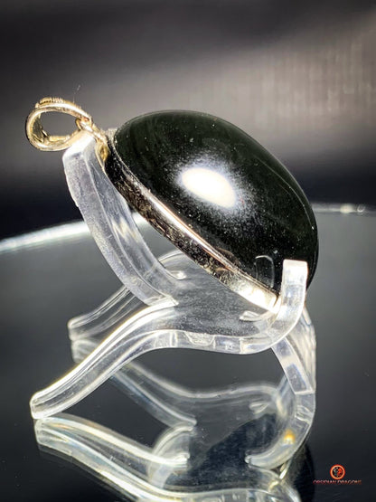 Pendentif en Obsidienne Œil Céleste - Argent 925 - Pierre Naturelle | obsidian dragons