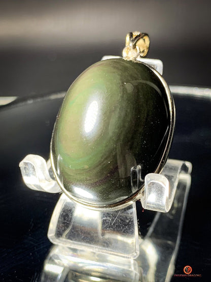 Pendentif en Obsidienne Œil Céleste - Argent 925 - Pierre Naturelle | obsidian dragons