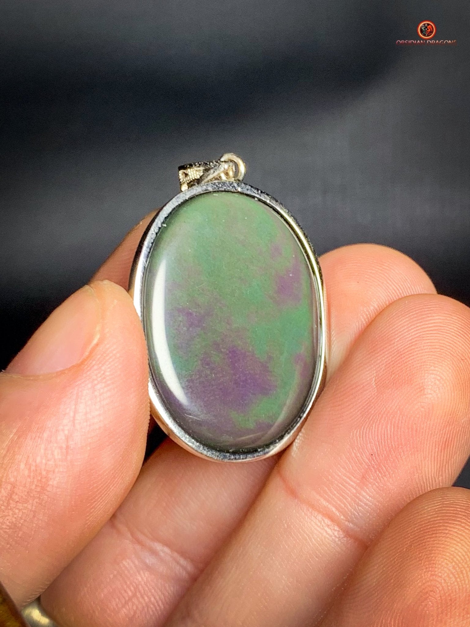Pendentif en Obsidienne Œil Céleste - Argent 925 - Pierre Naturelle | obsidian dragons