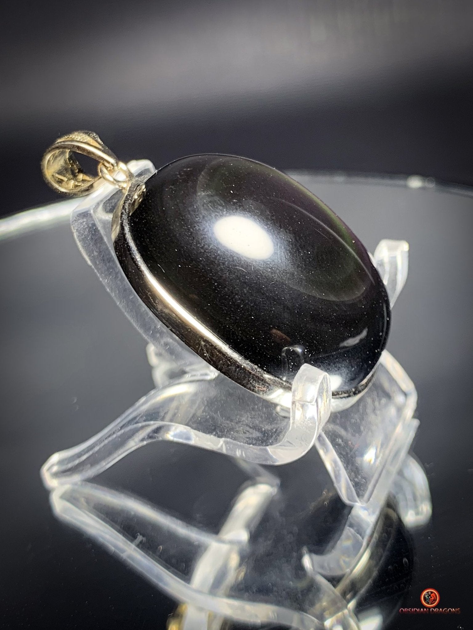 Pendentif en Obsidienne Œil Céleste Naturelle - Argent 925 - Unique | obsidian dragons