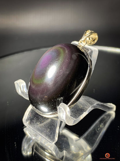 Pendentif en Obsidienne Œil Céleste Naturelle - Argent 925 - Unique | obsidian dragons