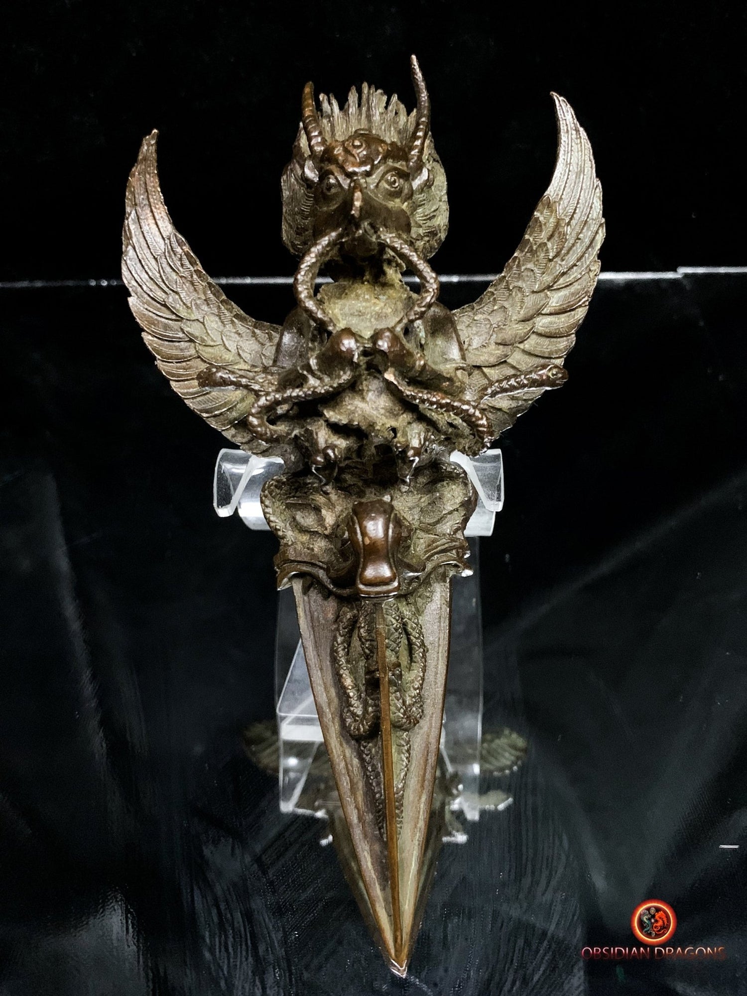 Phurba en bronze - Garuda - vaincre les démons | obsidian dragons