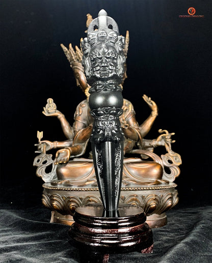 Phurba en obsidienne naturelle - Dague du bouddhisme tantrique | obsidian dragons