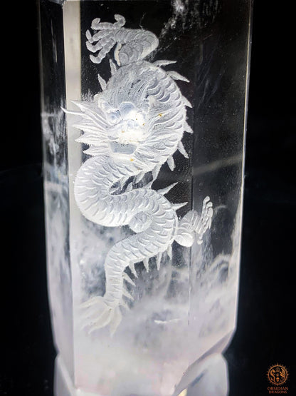 Pointe de Cristal de Roche Dragon - Glyptique 3D | obsidian dragons