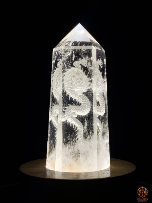 Pointe de Cristal de Roche Dragon – Glyptique – Intaille | obsidian dragons