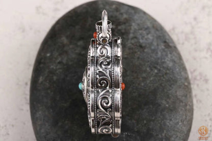 Reliquaire Bouddhiste Tibétain – Double Dorjé & Astamangala | obsidian dragons