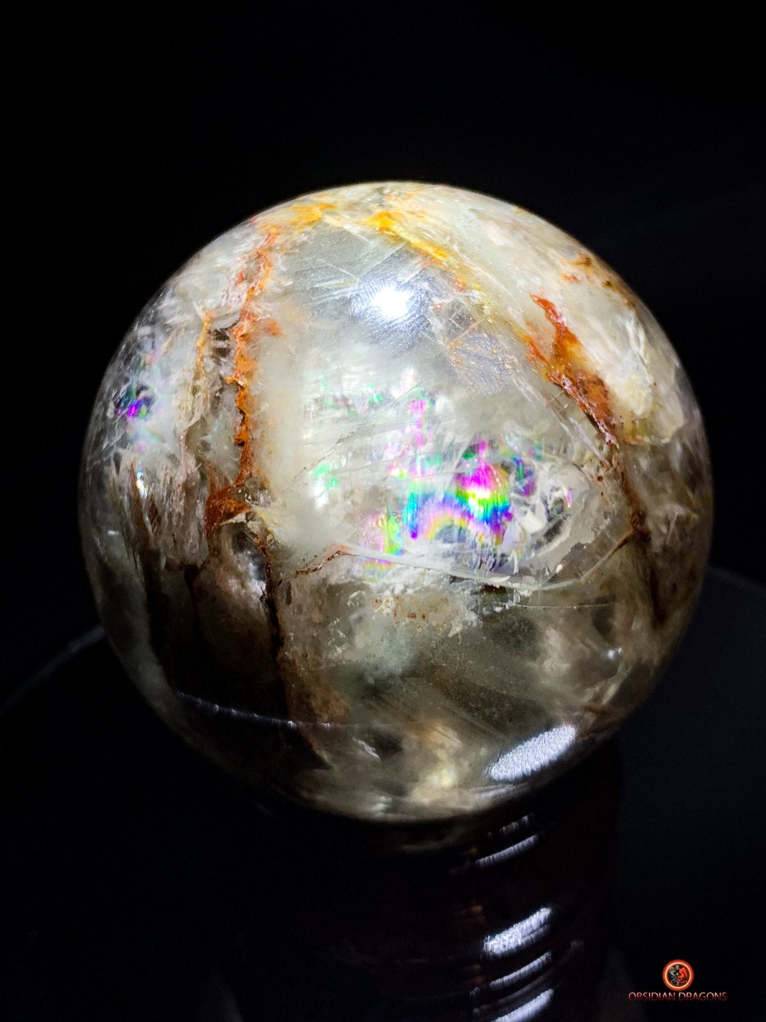 Sphère de Quartz Chlorite Naturelle - Boule de Cristal Unique | obsidian dragons