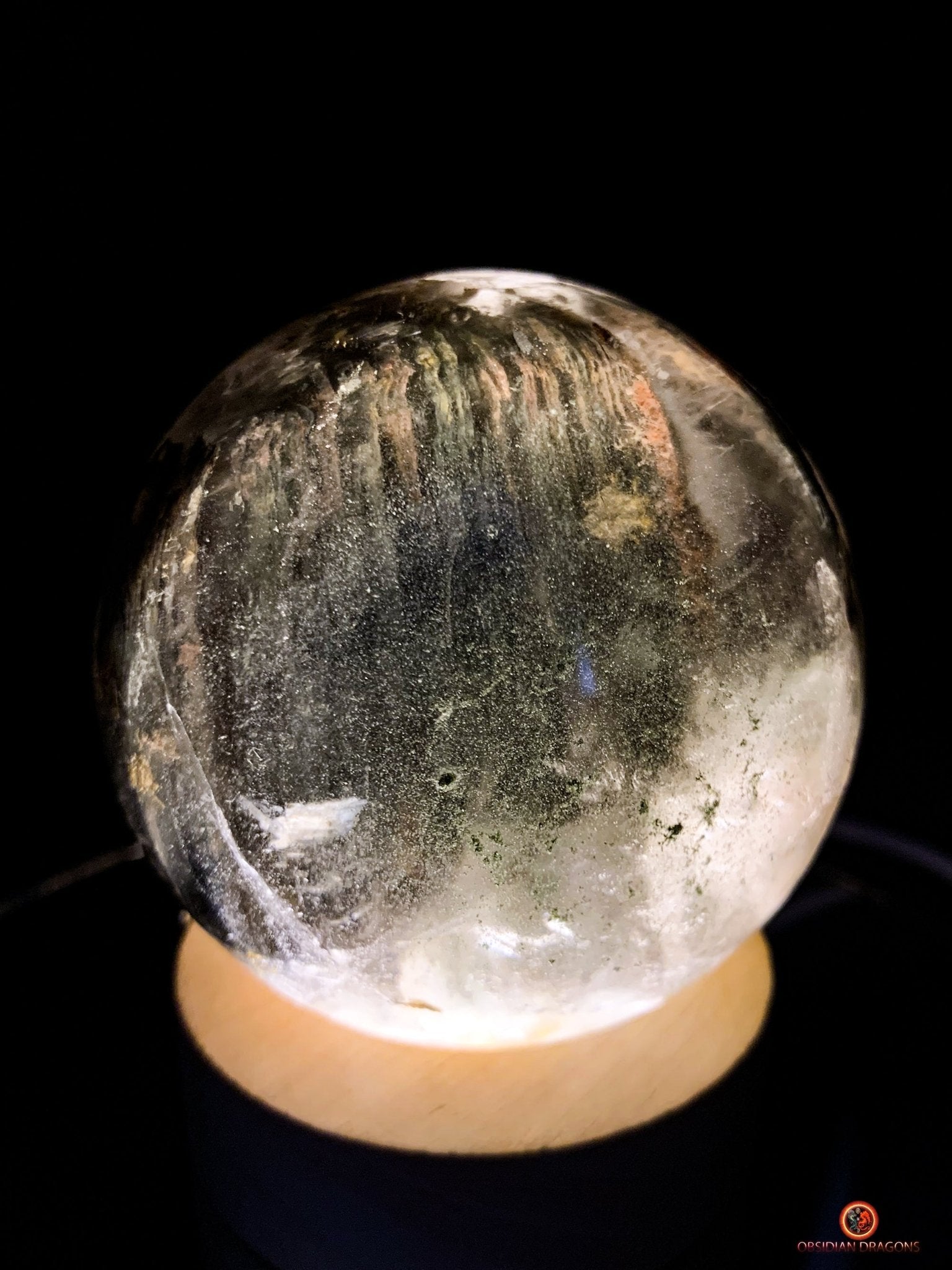 Sphère de Quartz Chlorite Naturelle - Boule de Cristal Unique - obsidian dragons