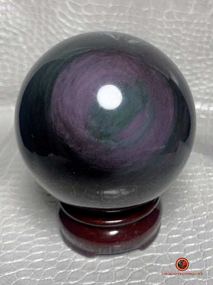 Sphère en Obsidienne Menta Huichol- Diamètre 8.6cm- 0,663kg | obsidian dragons