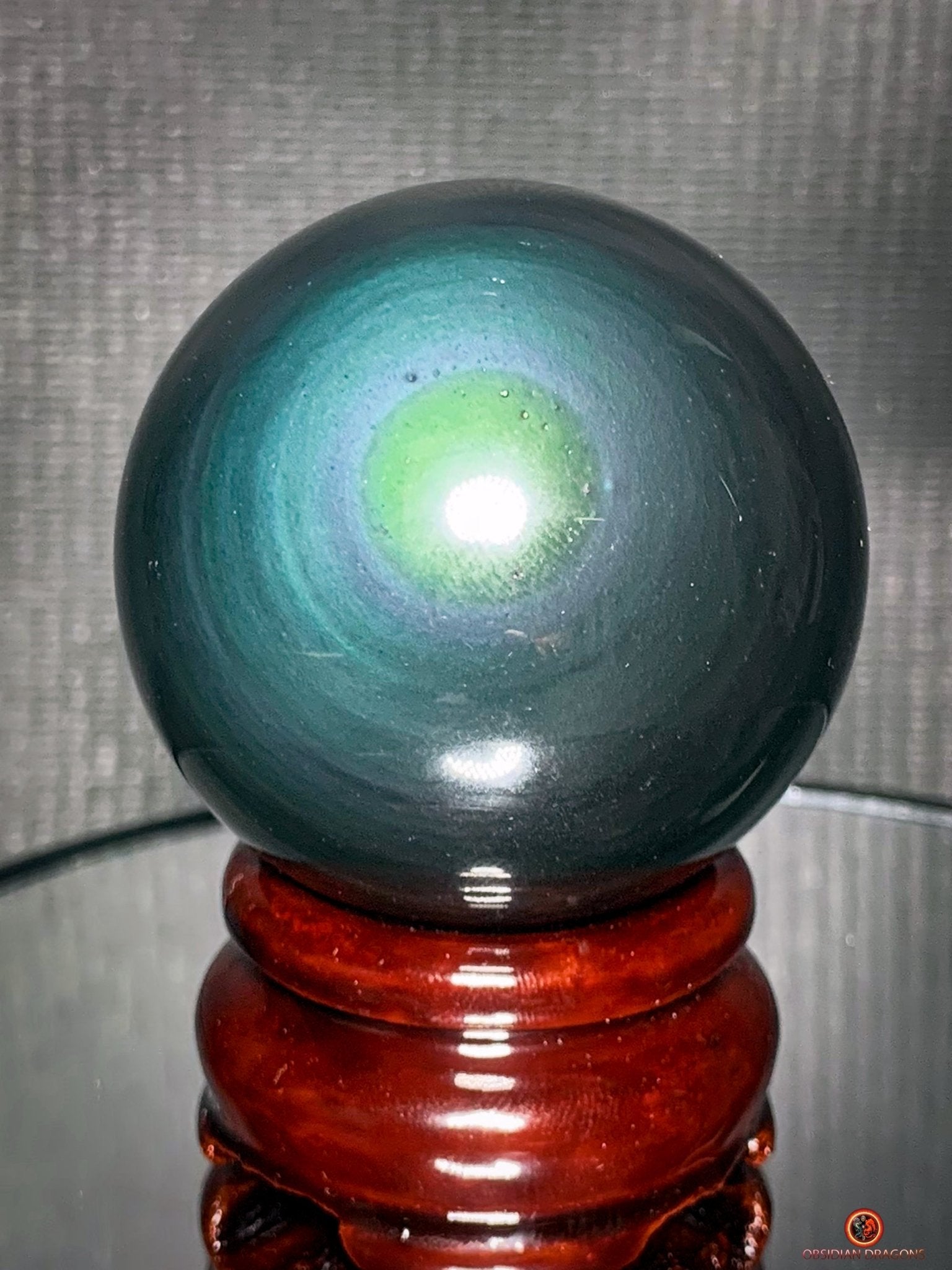 Sphère en Obsidienne Œil Céleste - Diamètre 52mm - 0,164kg | obsidian dragons