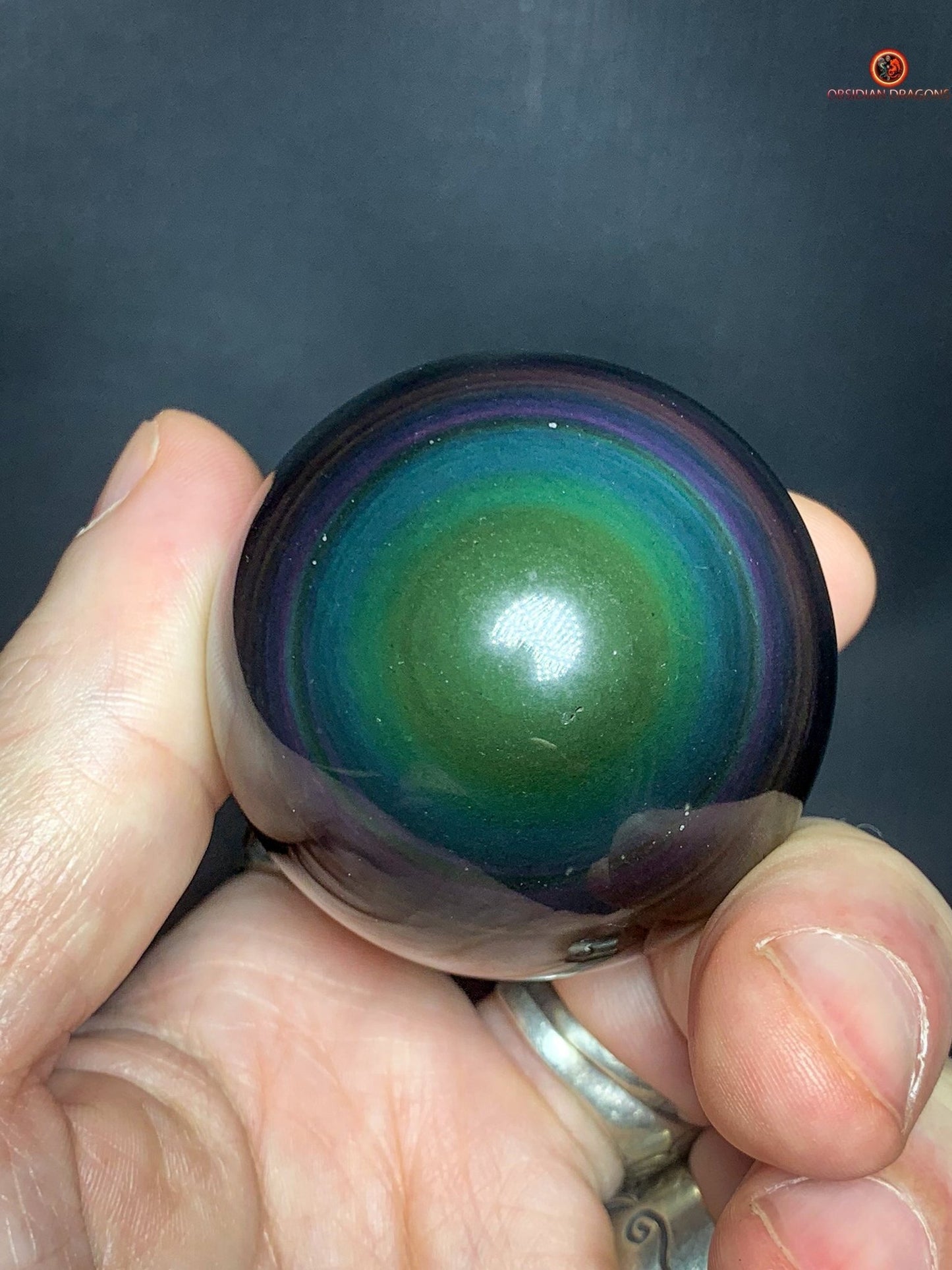 Sphère en Obsidienne Œil Céleste - Diamètre 52mm - 0,164kg | obsidian dragons