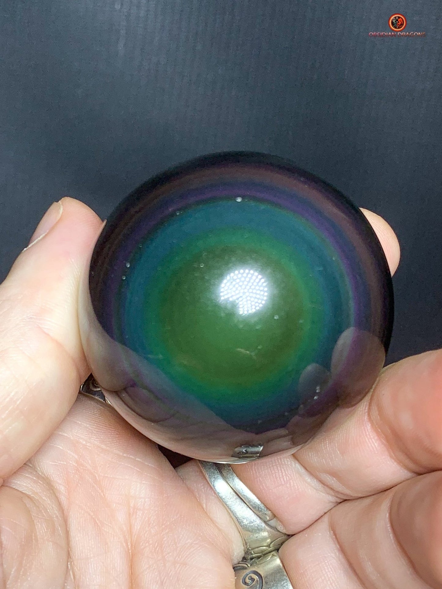 Sphère en Obsidienne Œil Céleste - Diamètre 52mm - 0,164kg | obsidian dragons