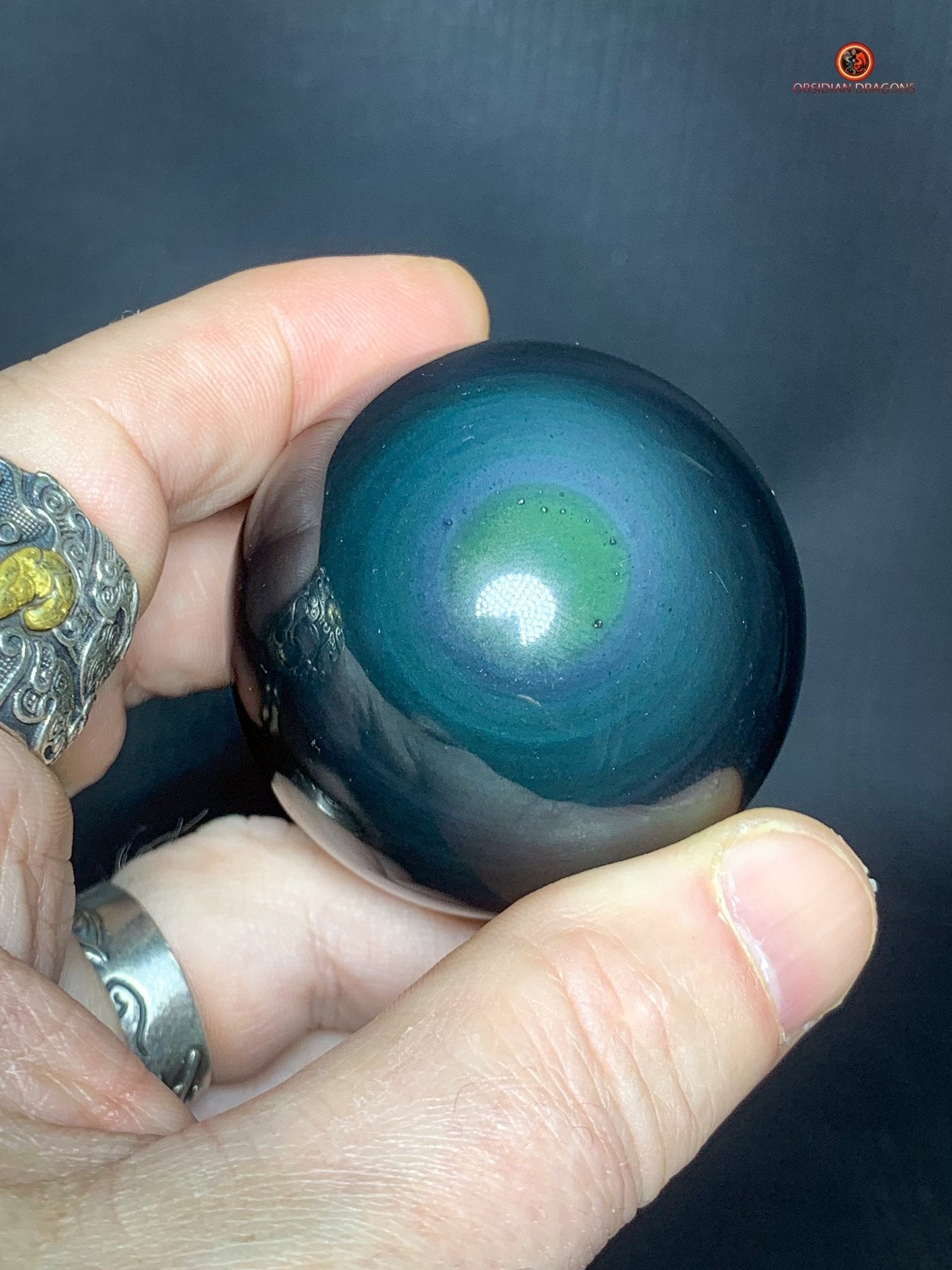 Sphère en Obsidienne Œil Céleste - Diamètre 52mm - 0,164kg | obsidian dragons
