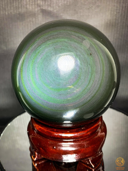 Sphère en Obsidienne Œil Céleste - Diamètre 8.44cm - 0.733kg | obsidian dragons