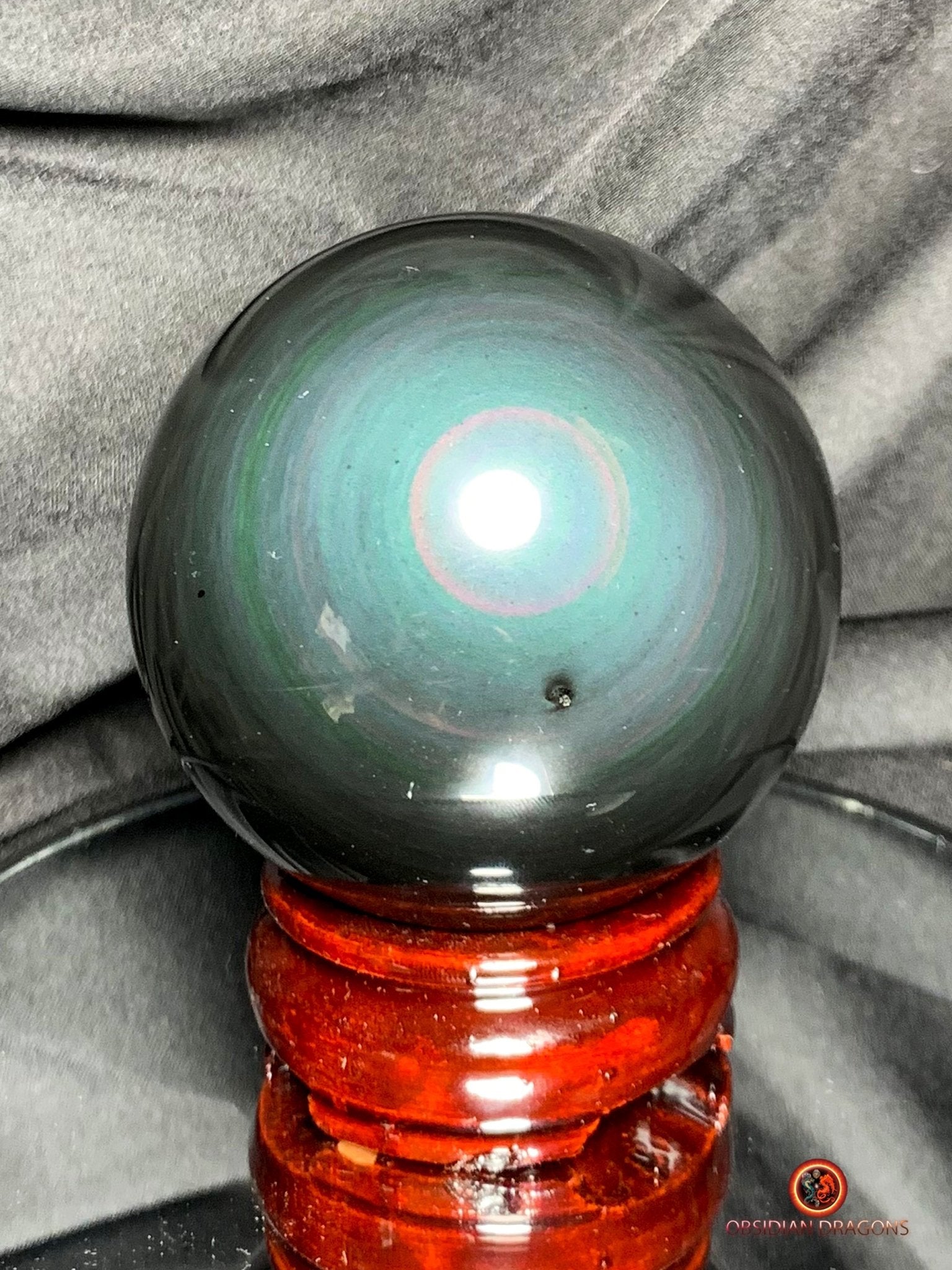 Sphère en Obsidienne œil Céleste- Diamètre 7.64cm- 0.535kg | obsidian dragons