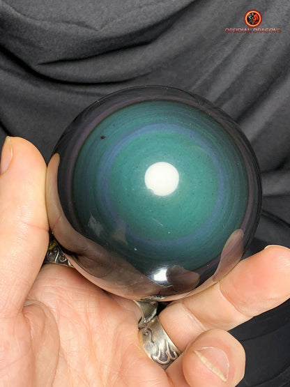 Sphère en Obsidienne œil Céleste- Diamètre 7.64cm- 0.535kg | obsidian dragons