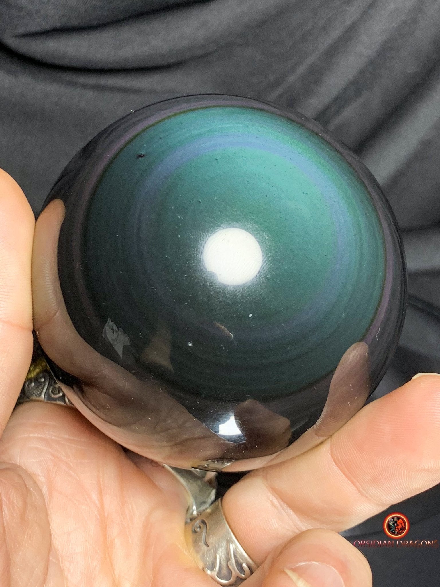 Sphère en Obsidienne œil Céleste- Diamètre 7.64cm- 0.535kg | obsidian dragons