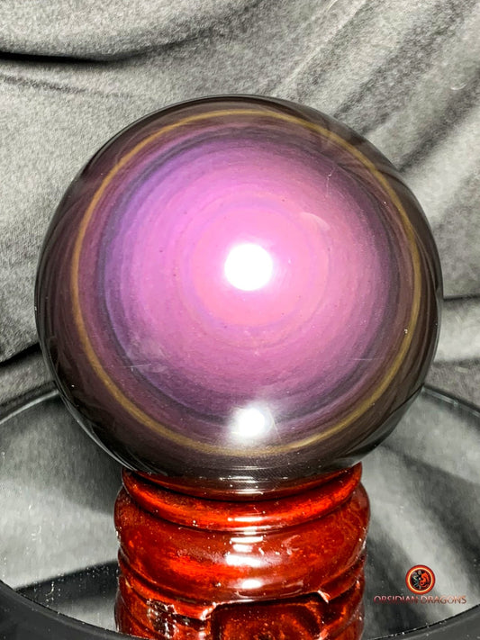 Sphère en Obsidienne œil Céleste- Diamètre 8.28cm- 0.660kg | obsidian dragons