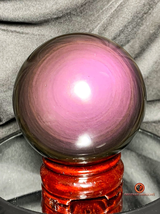Sphère en Obsidienne œil Céleste- Diamètre 8.28cm- 0.660kg | obsidian dragons
