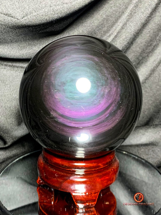 Sphère en Obsidienne œil Céleste- Diamètre 9.87cm- 1.117kg | obsidian dragons
