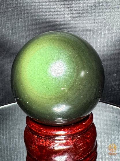 Sphère en obsidienne œil céleste naturelle – 5,41 cm | obsidian dragons