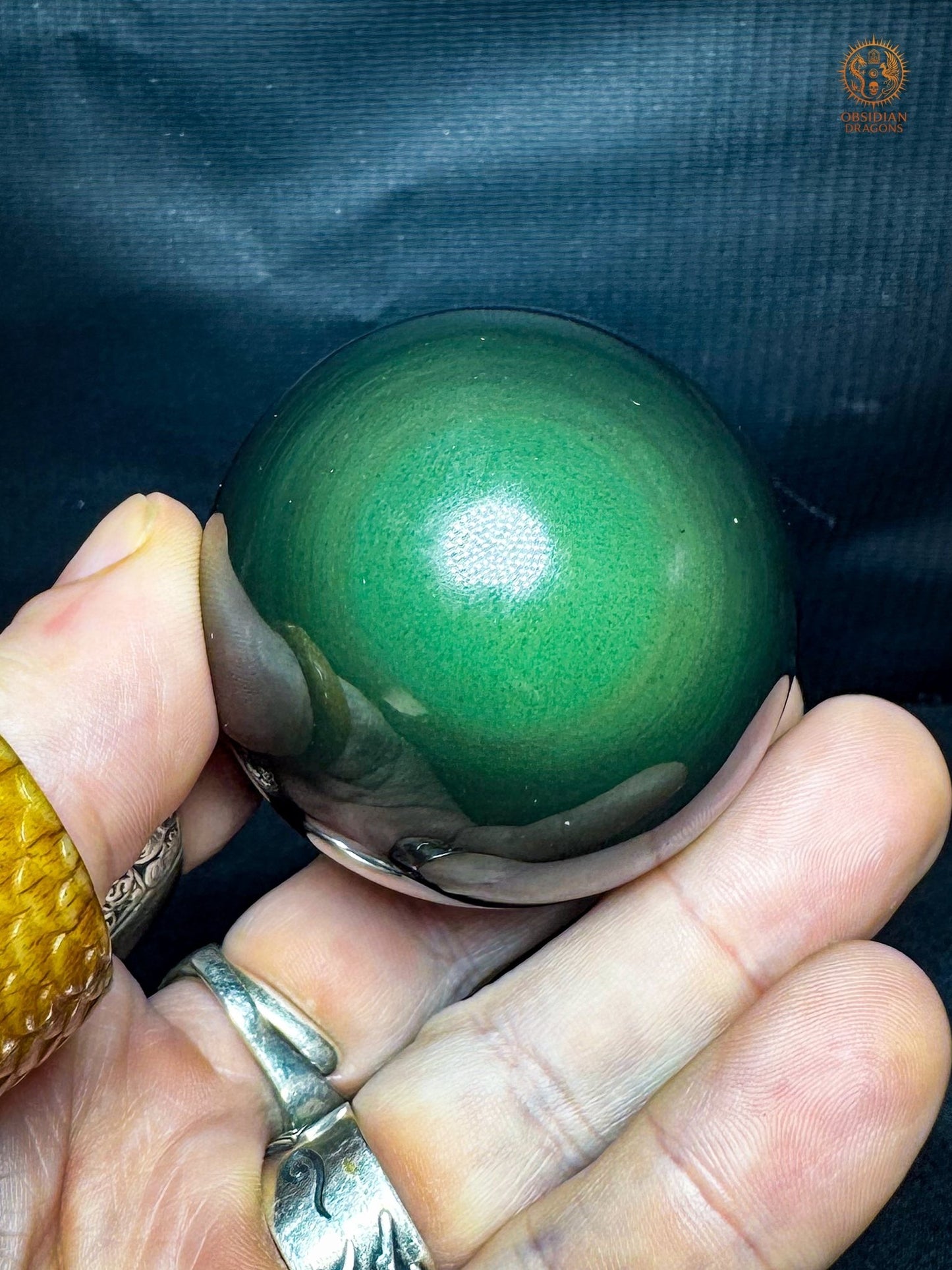 Sphère en obsidienne œil céleste naturelle – 5,41 cm | obsidian dragons