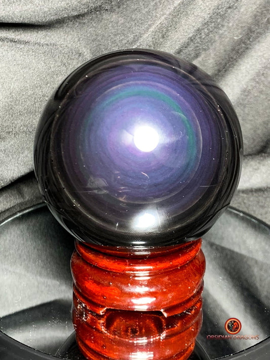 Sphère en Obsidienne œil Céleste- Diamètre 7.96cm- 0.606kg | obsidian dragons