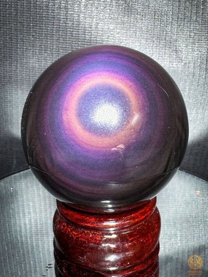 Sphère en obsidienne œil céleste exceptionnelle– Spécimen rare | obsidian dragons