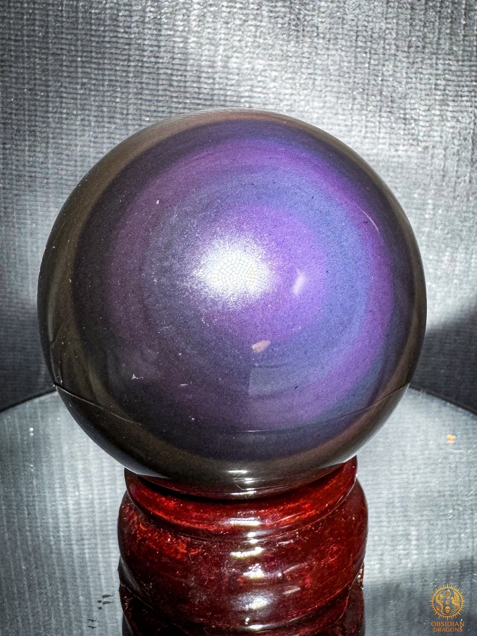 Sphère en obsidienne œil céleste exceptionnelle– Spécimen rare | obsidian dragons